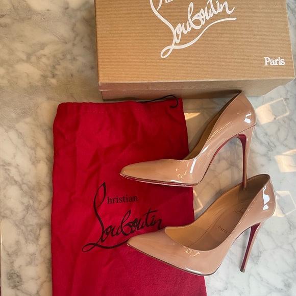 Christian Louboutin Pigalle Follies 100 Patent Nude Size 38 (8) - Picture 1 of 5